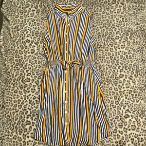 Striped button up dress